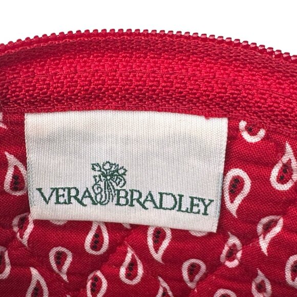 Vtg Vera Bradley Purse Red Bandana RETIRED Crossbody Zippered Top Quilted Boho - Picture 5 of 6
